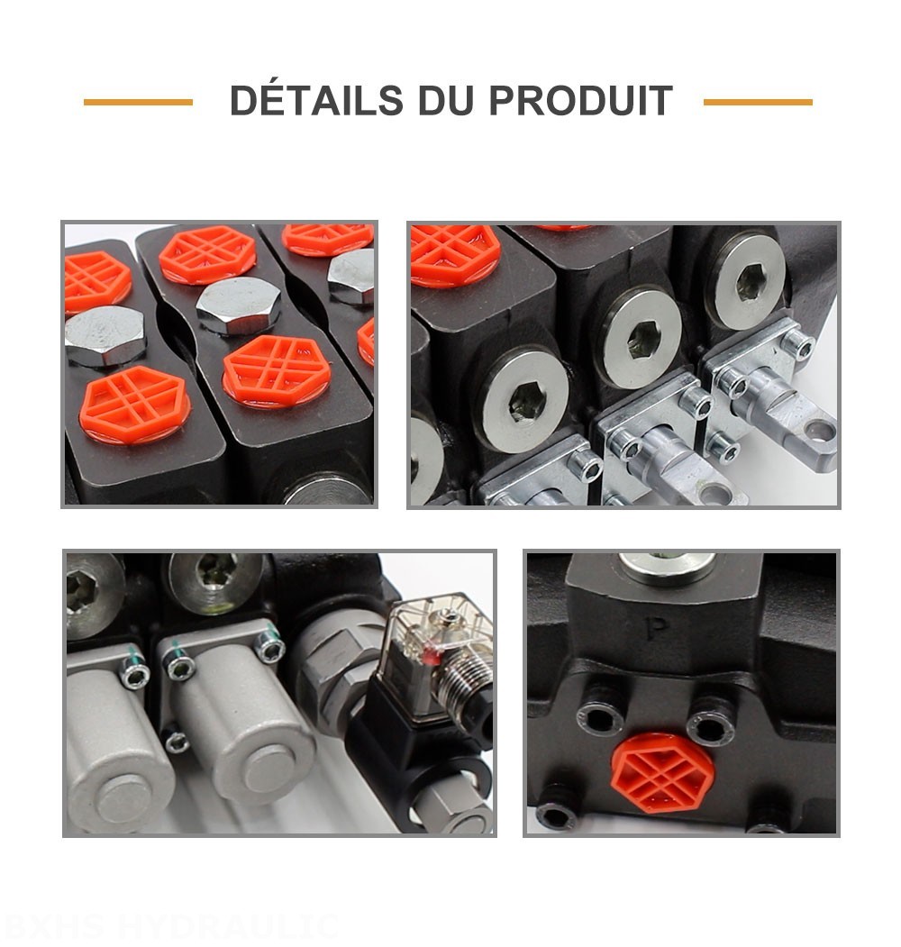 SD8-Electric unloading valve Manuel 4 distributeurs Distributeur directionnel sectionnel